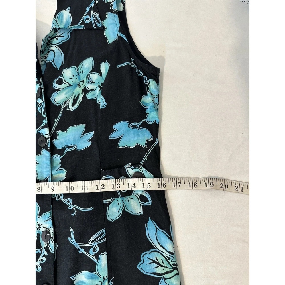 Vintage 90s Tropical Floral Maxi Dress Sz 4/6 Cottagecore Resort Wear Sleeveless - Picture 6 of 7